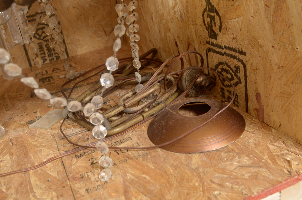 Large Art Deco Chandelier with Transportation Crate