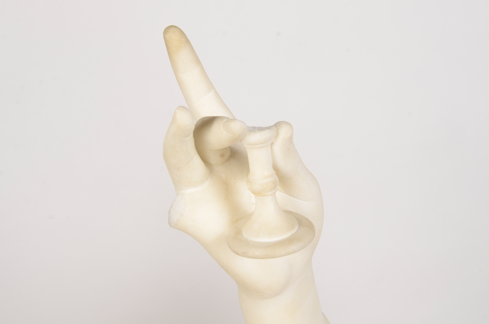 Studio of A. Gambi Marble Sculpture of Young Lady Raising a Glass