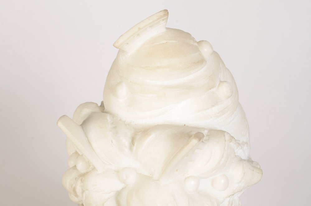 Studio of A. Gambi Marble Sculpture of Young Lady Raising a Glass