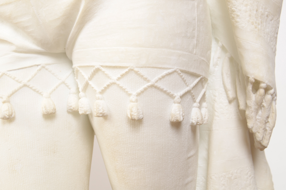 Studio of A. Gambi Marble Sculpture of Young Lady Raising a Glass