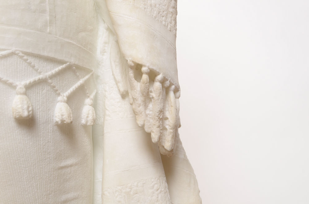 Studio of A. Gambi Marble Sculpture of Young Lady Raising a Glass