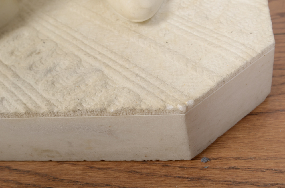 Studio of A. Gambi Marble Sculpture of Young Lady Raising a Glass