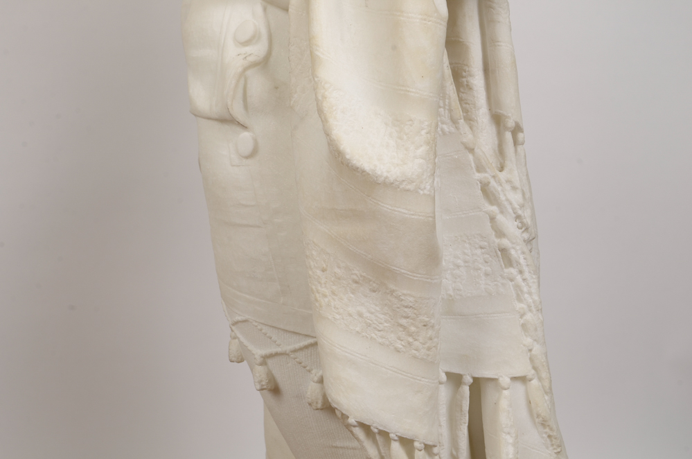 Studio of A. Gambi Marble Sculpture of Young Lady Raising a Glass