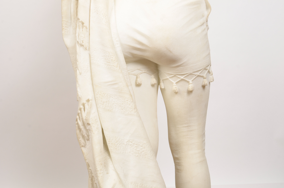 Studio of A. Gambi Marble Sculpture of Young Lady Raising a Glass