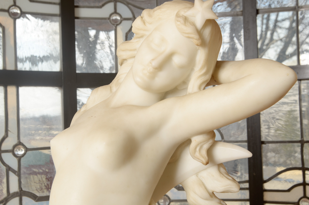 Rafaello Battelli Marble Statue of Diana