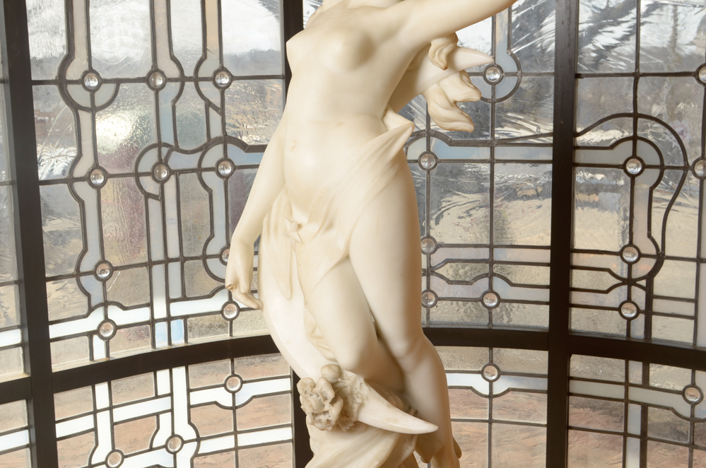Rafaello Battelli Marble Statue of Diana