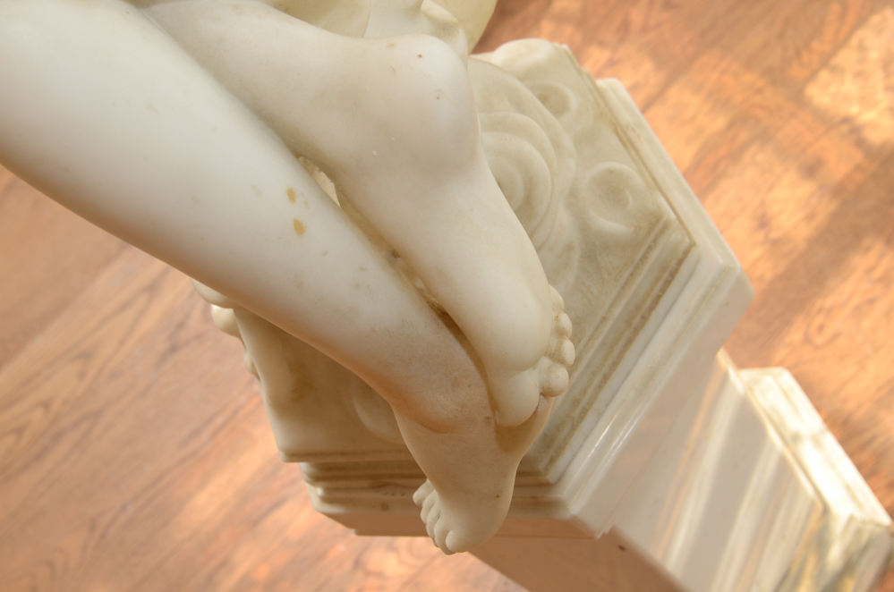 Rafaello Battelli Marble Statue of Diana