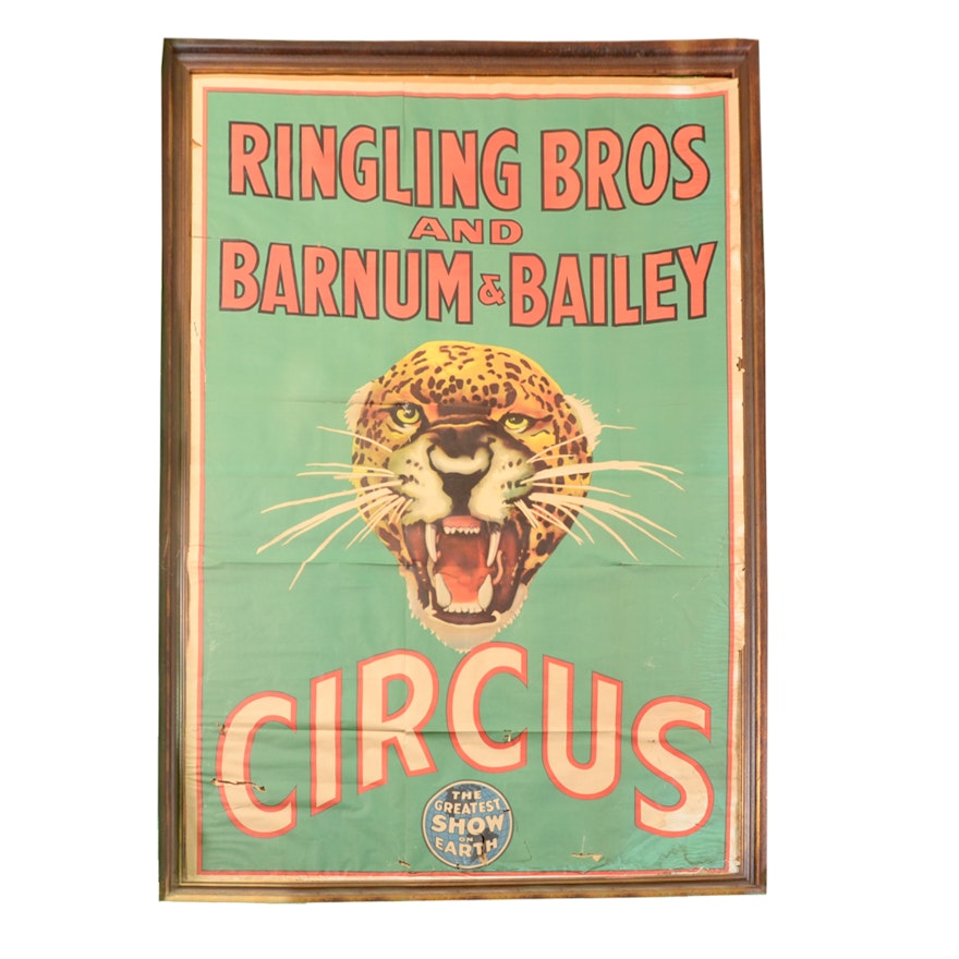 Vintage Ringling Bros Barnum & Bailey Leopard Circus Poster