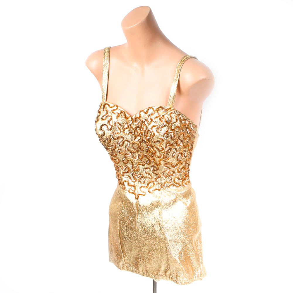 1950's Gold Beauty Pageant Costume
