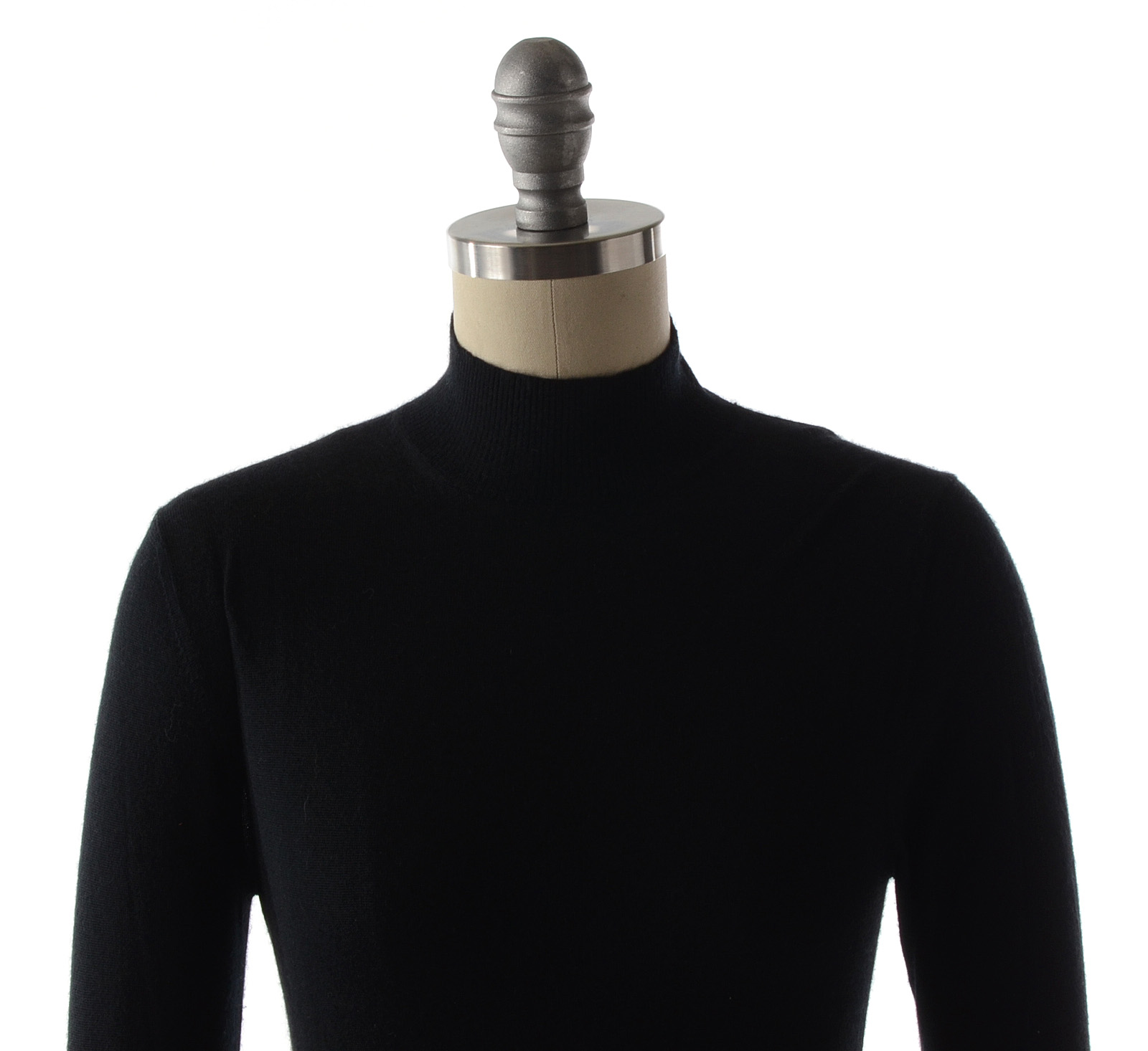 Prada Black Knit Mock Turtleneck Cashmere Sweater