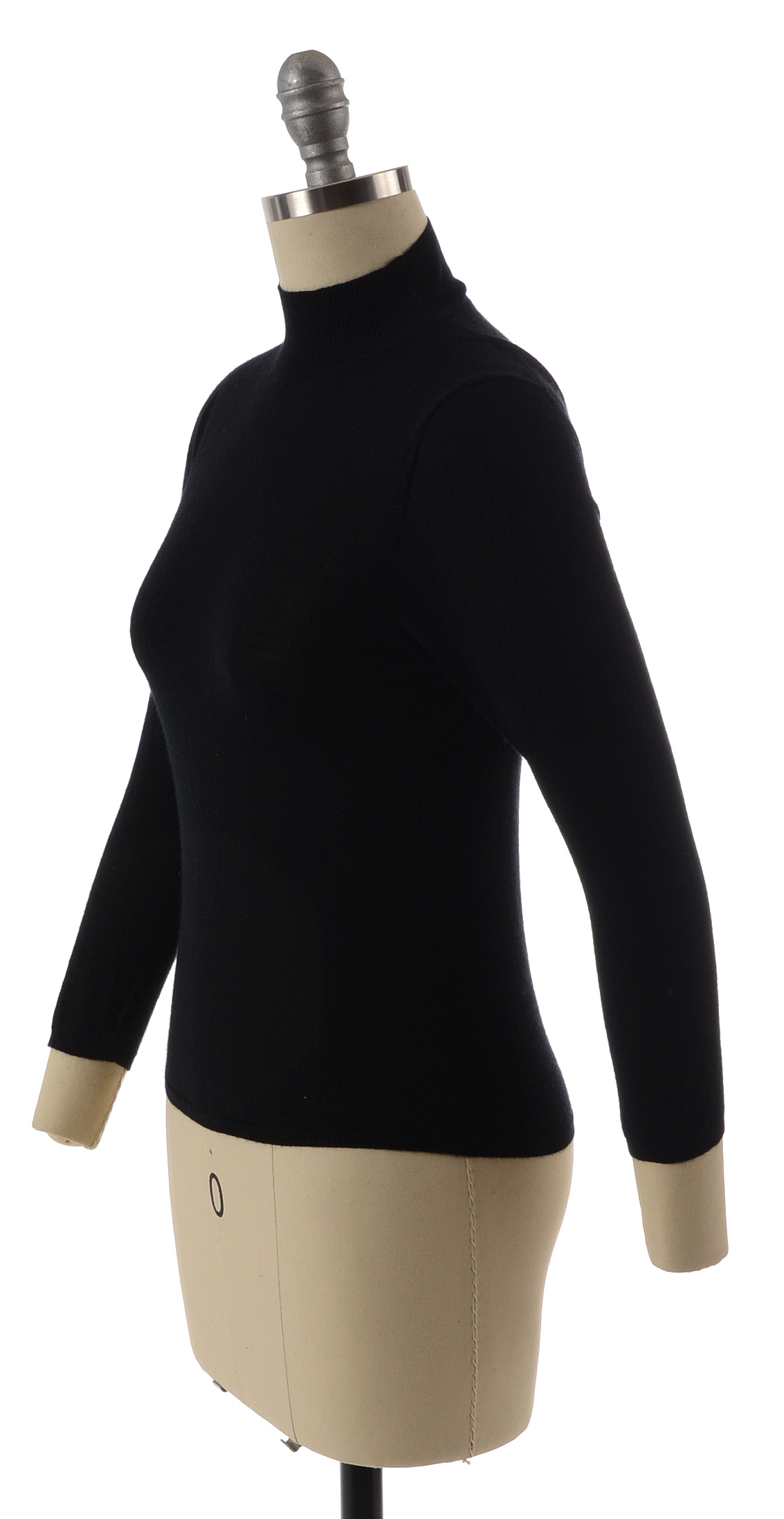 Prada Black Knit Mock Turtleneck Cashmere Sweater