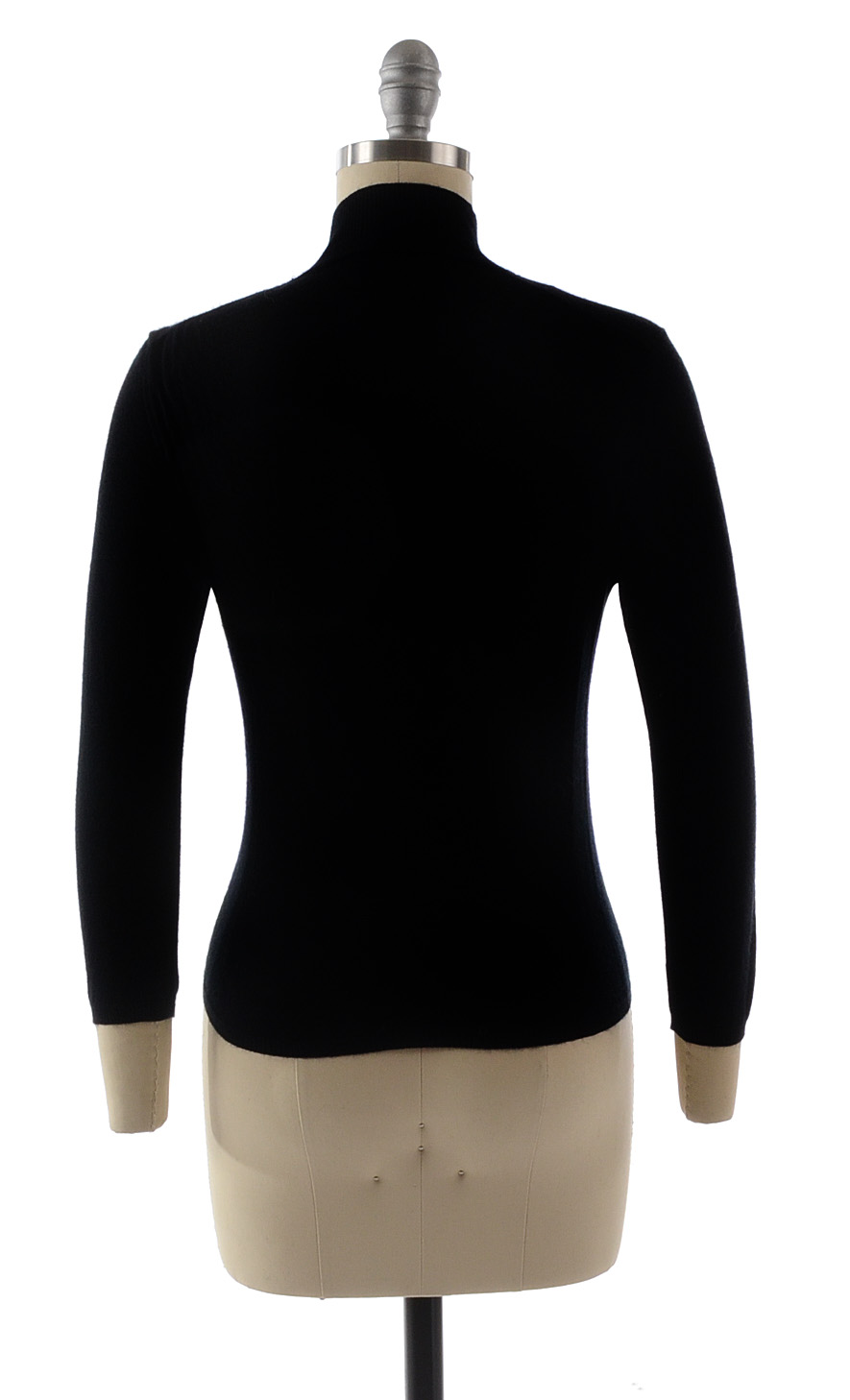 Prada Black Knit Mock Turtleneck Cashmere Sweater