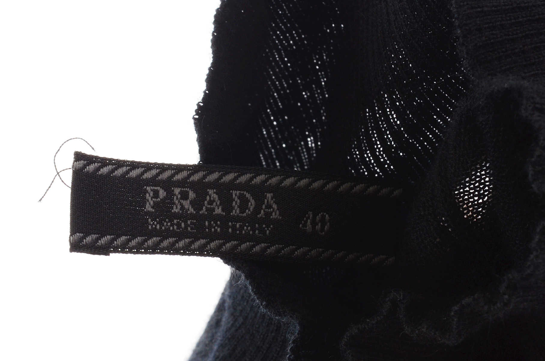 Prada Black Knit Mock Turtleneck Cashmere Sweater