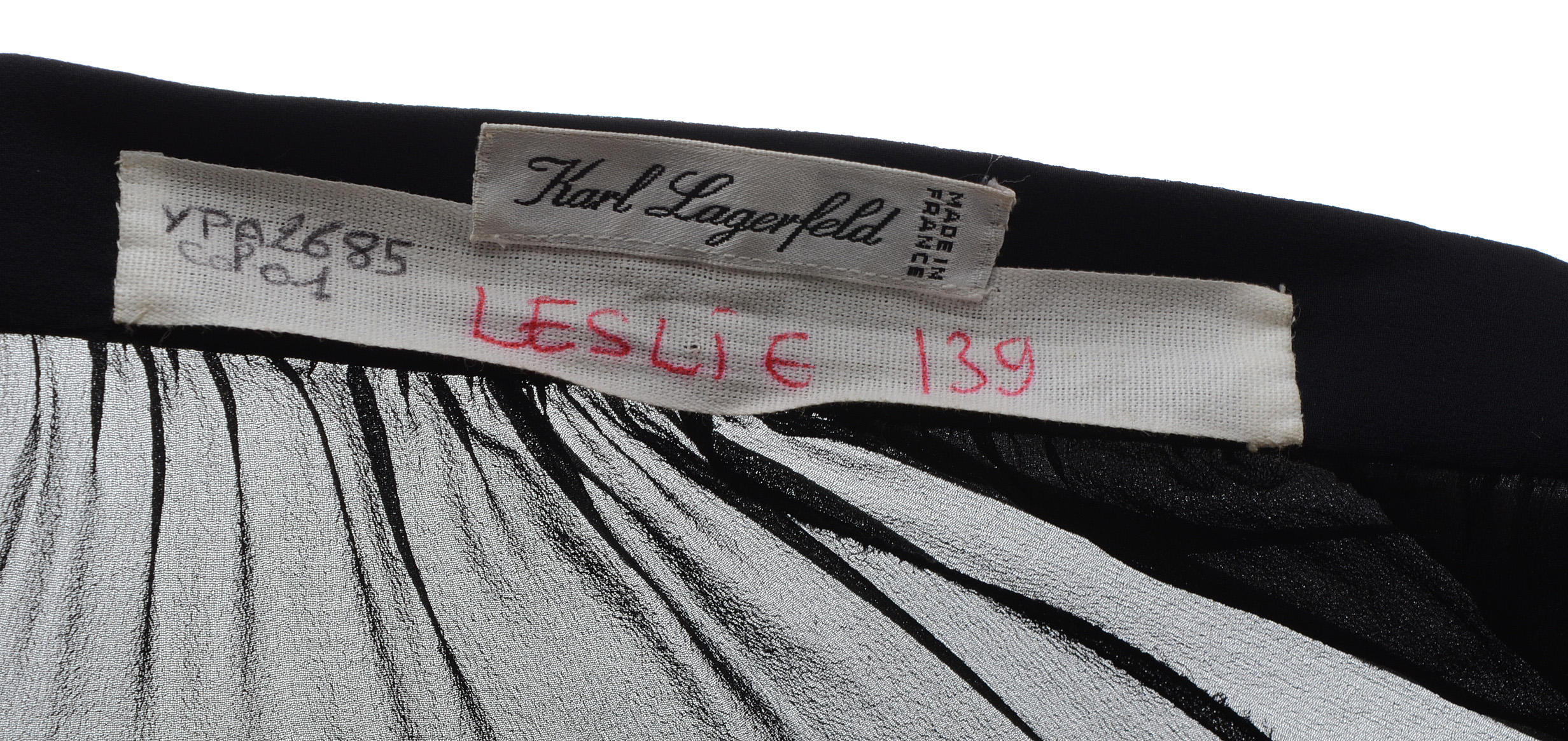 Karl Lagerfeld Formal Ensemble with Sequined Embellished Strapless Bustier Top and Long Black Silk Palazzo Pants