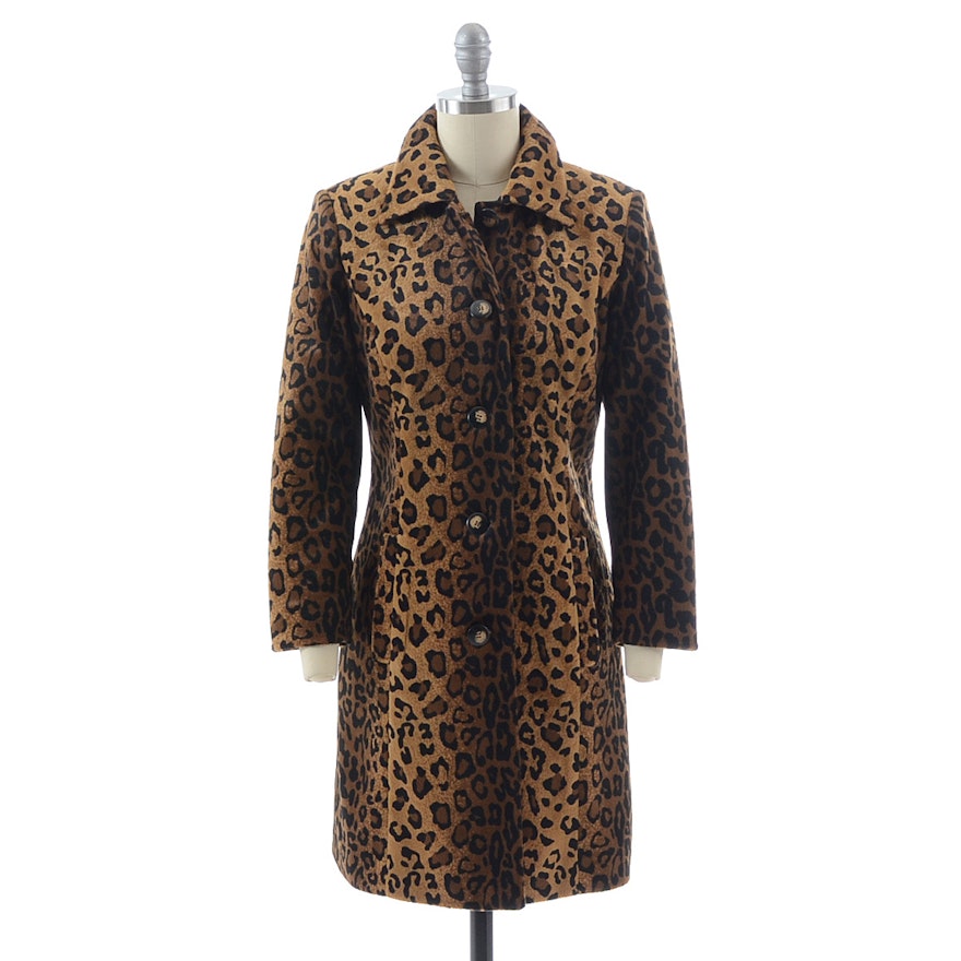 Susan Lucci Brand Leopard Print Faux Fur Coat