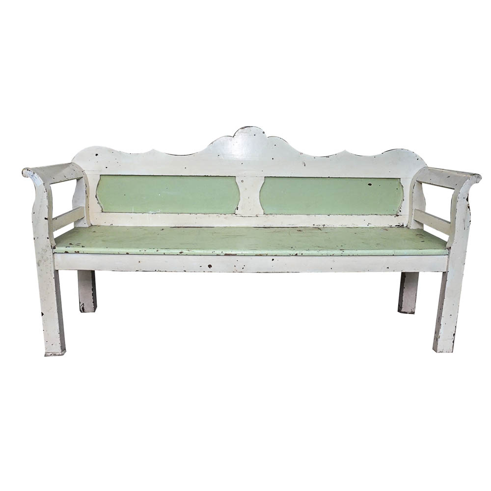 Vintage Painted Hungarian Bench