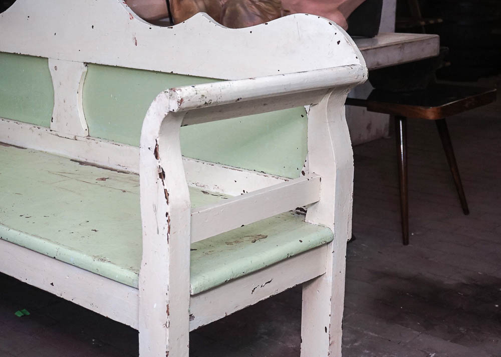 Vintage Painted Hungarian Bench