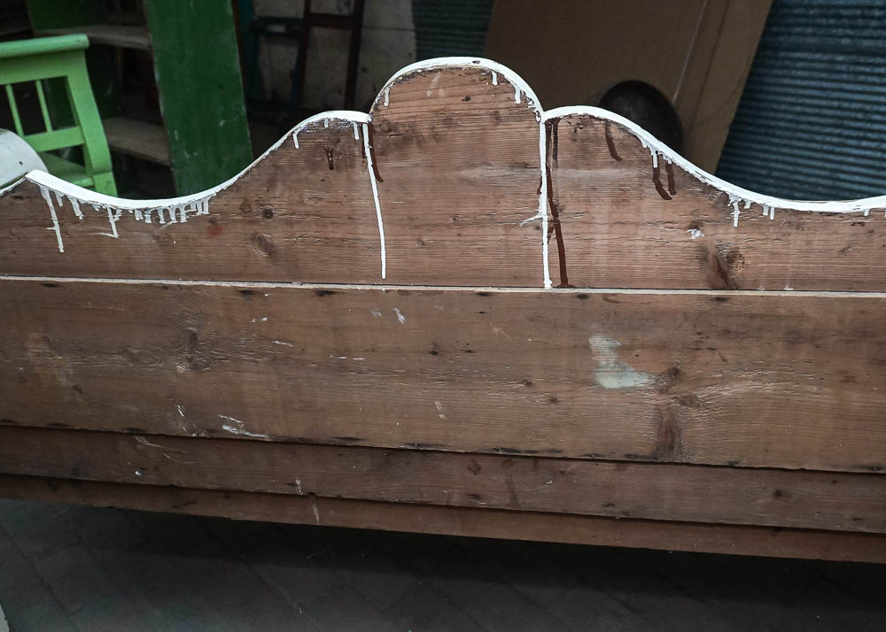 Vintage Painted Hungarian Bench