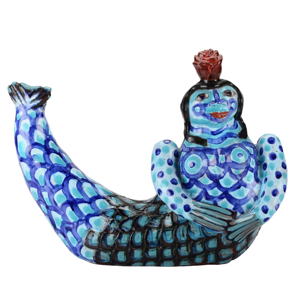 Brenda S. Richardson Folk Art Pottery "Rosie the Mermaid"
