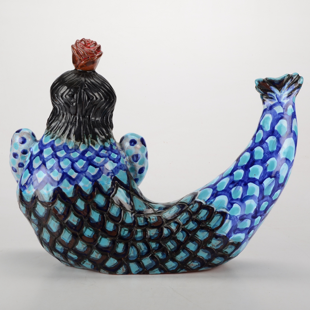 Brenda S. Richardson Folk Art Pottery "Rosie the Mermaid"