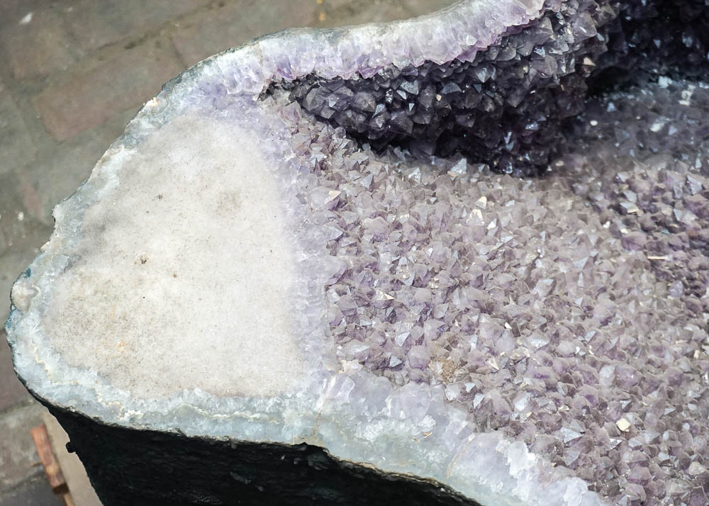 Amethyst Geode Table with Round Glass Top