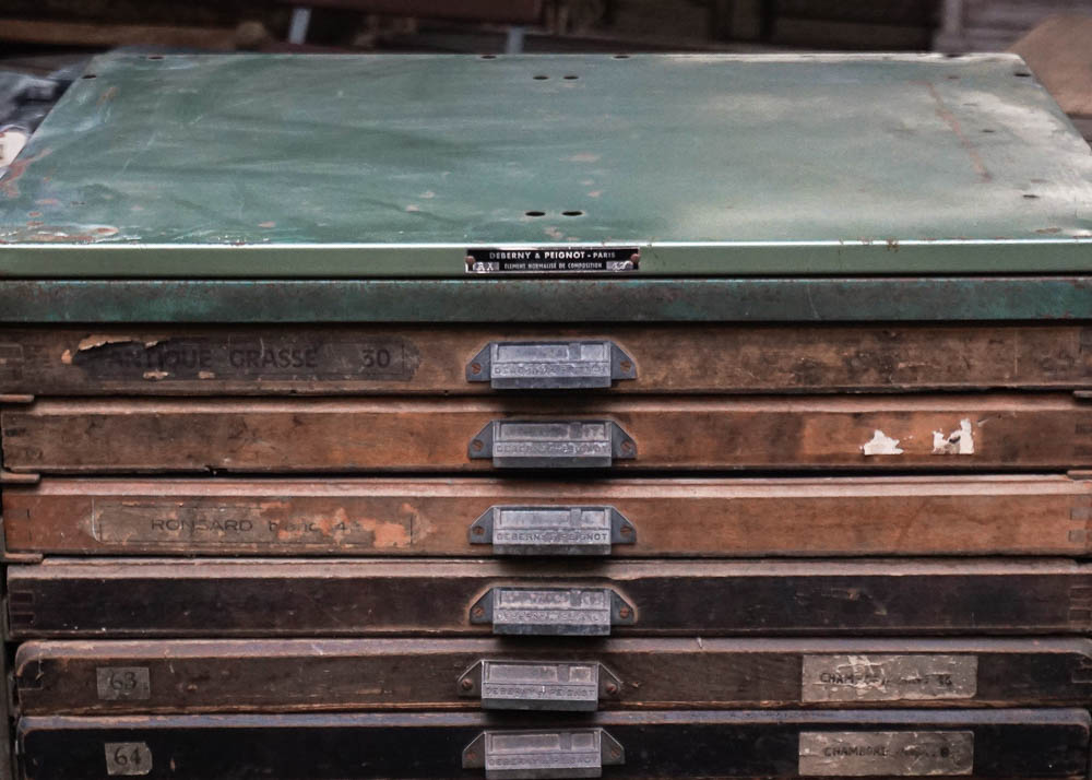 Vintage Deberny & Peignot French Letterpress Cabinet