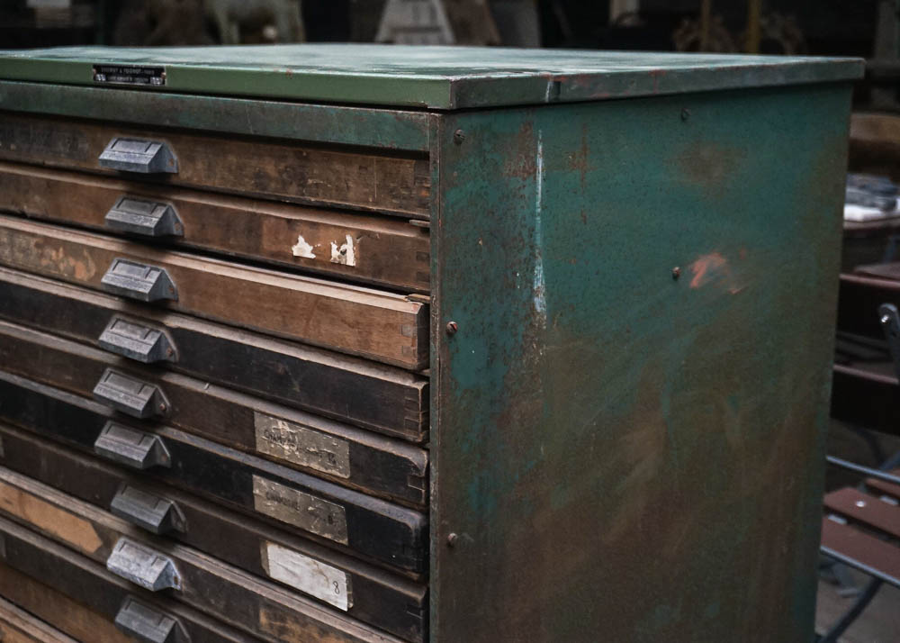 Vintage Deberny & Peignot French Letterpress Cabinet