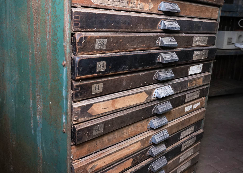 Vintage Deberny & Peignot French Letterpress Cabinet