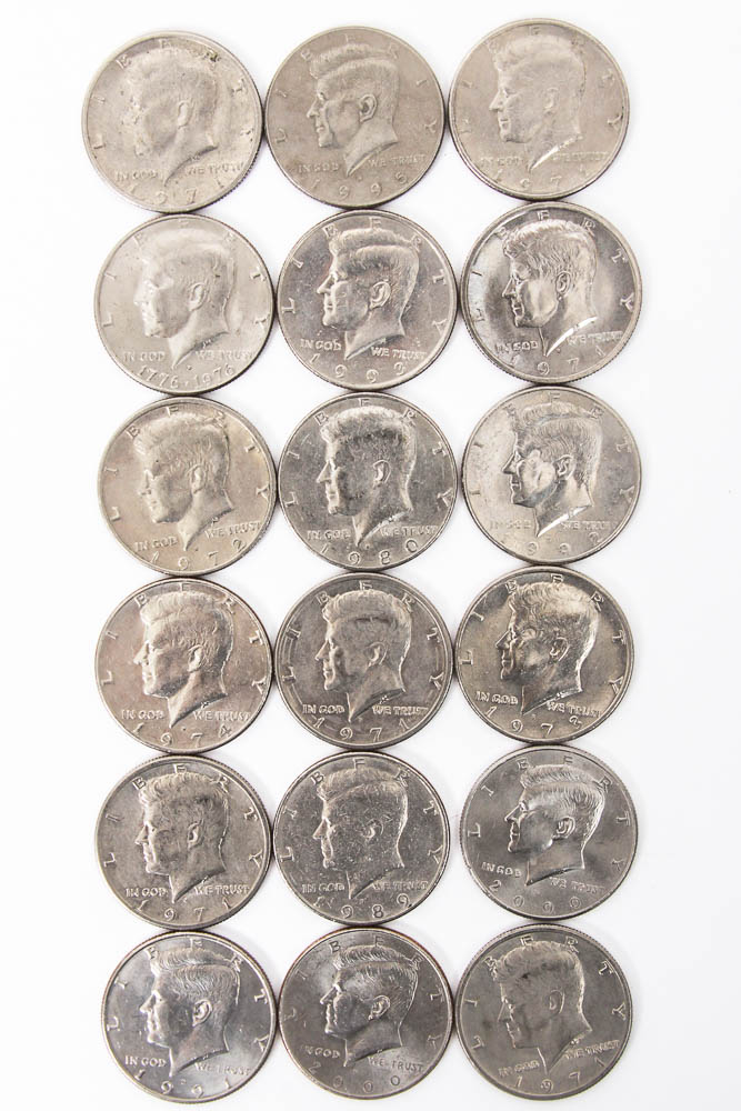 Collection of Kennedy Half Dollar Coins