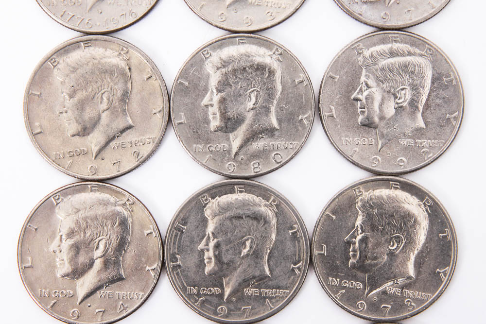 Collection of Kennedy Half Dollar Coins
