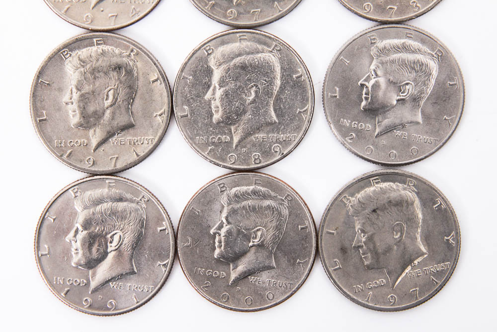 Collection of Kennedy Half Dollar Coins