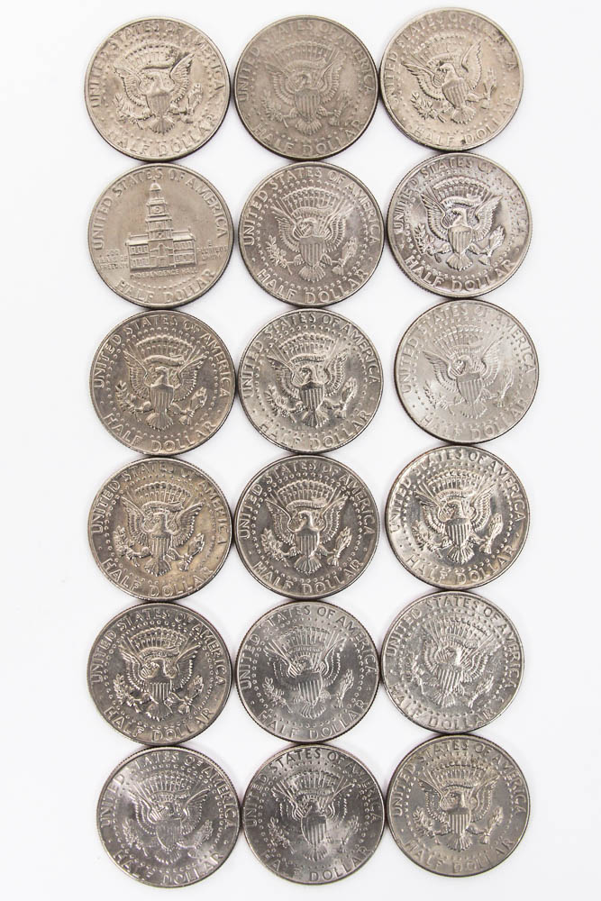 Collection of Kennedy Half Dollar Coins