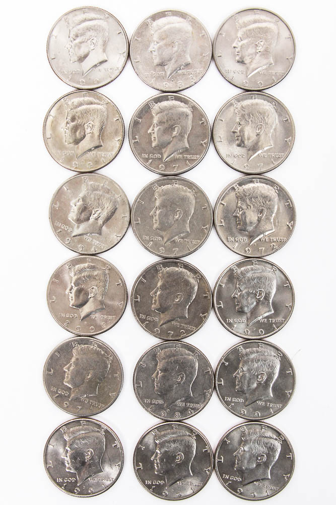 Collection of Kennedy Half Dollar Coins