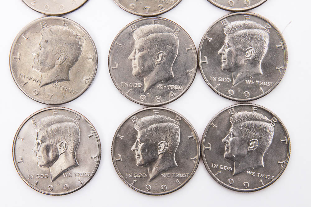 Collection of Kennedy Half Dollar Coins