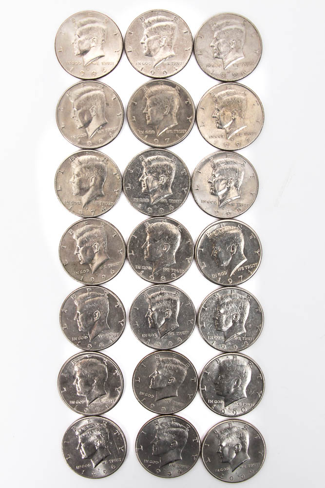 Collection of Kennedy Half Dollar Coins