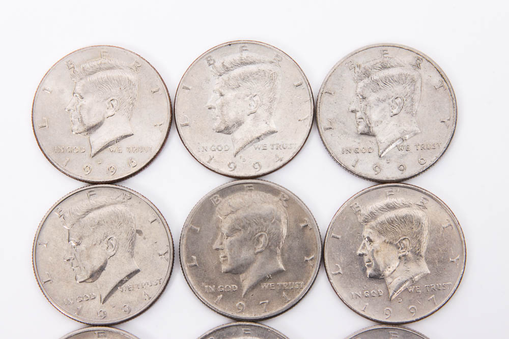 Collection of Kennedy Half Dollar Coins