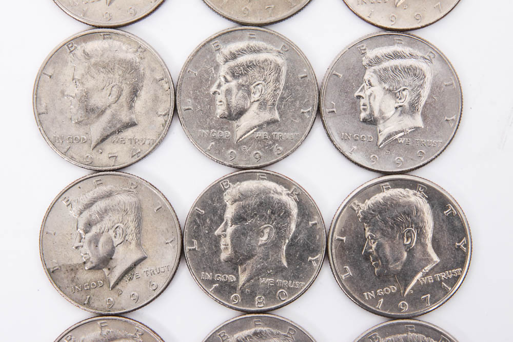 Collection of Kennedy Half Dollar Coins