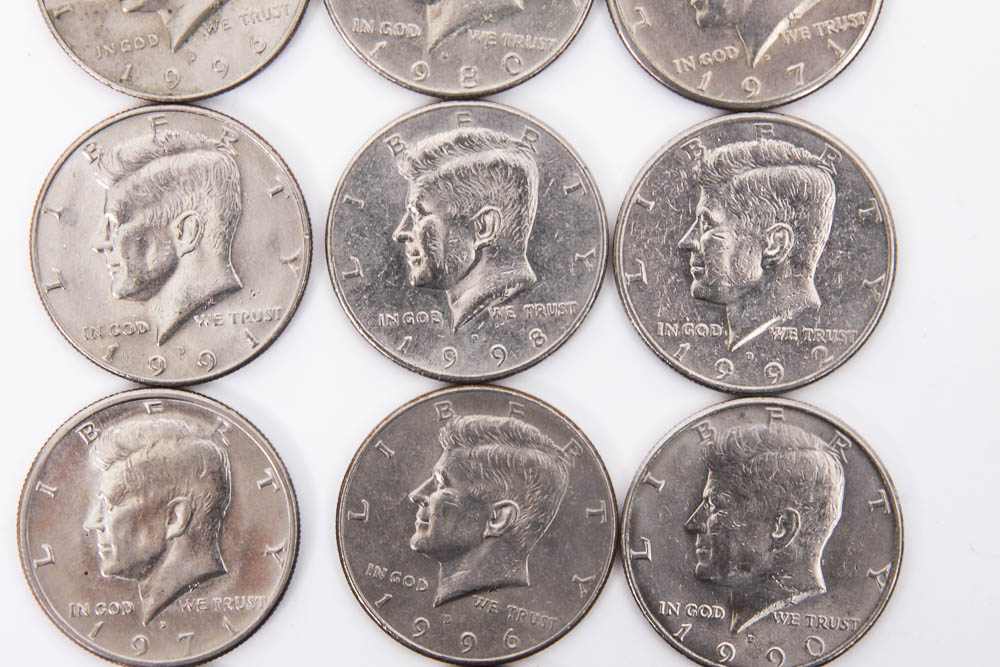 Collection of Kennedy Half Dollar Coins