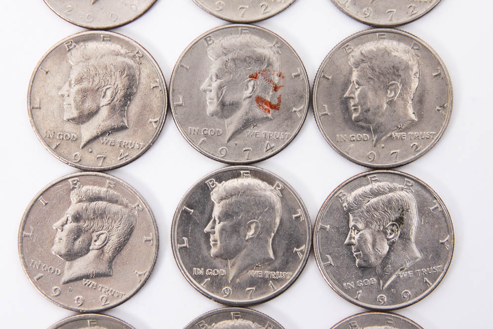 Collection of Kennedy Half Dollar Coins
