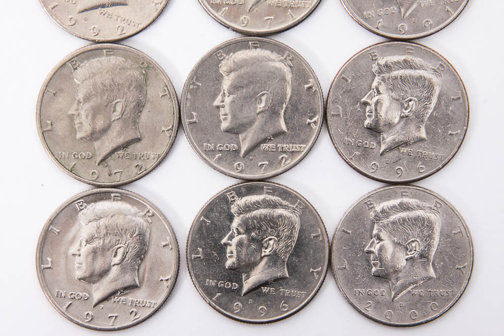 Collection of Kennedy Half Dollar Coins