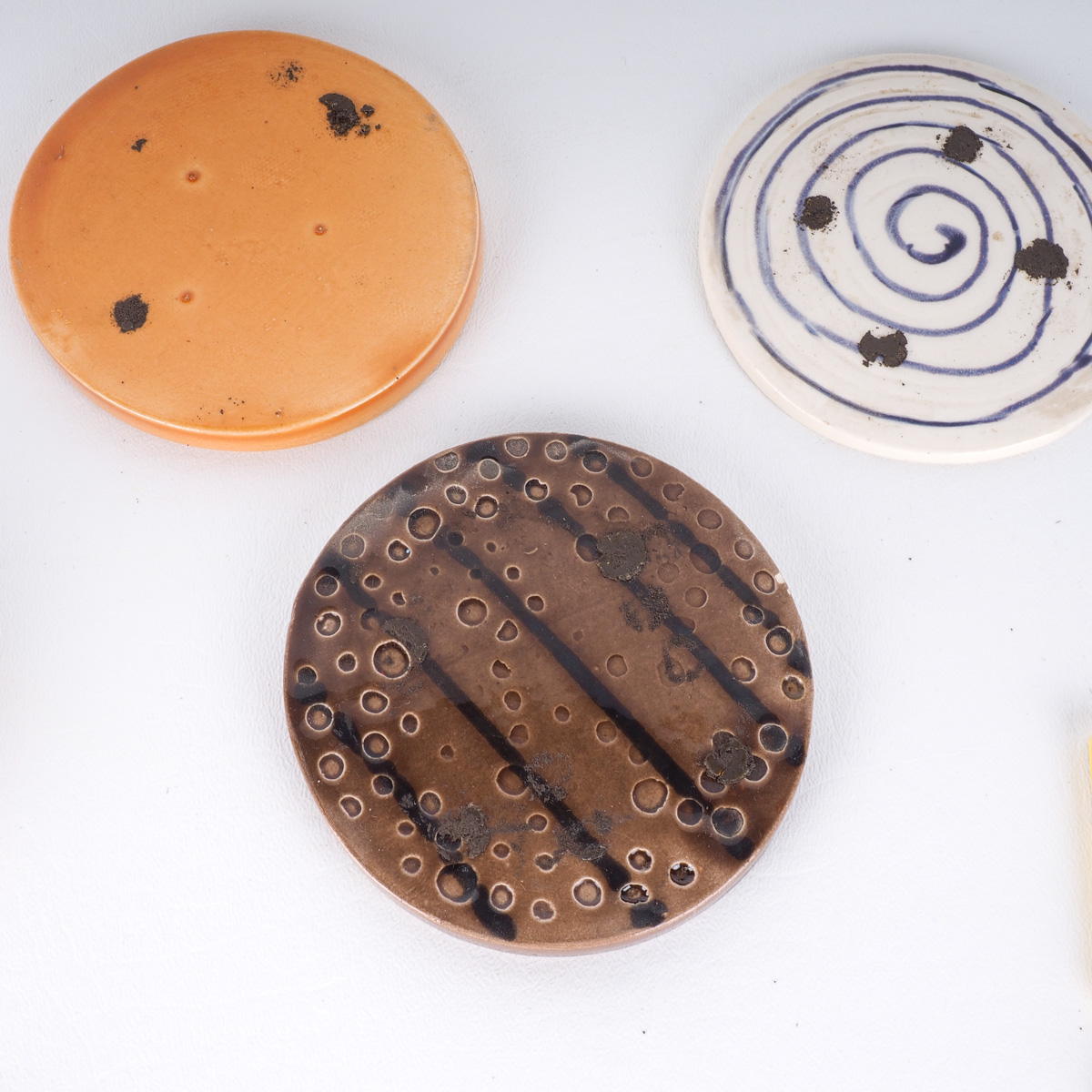 Vintage Ceramic Hamburger Coaster Set