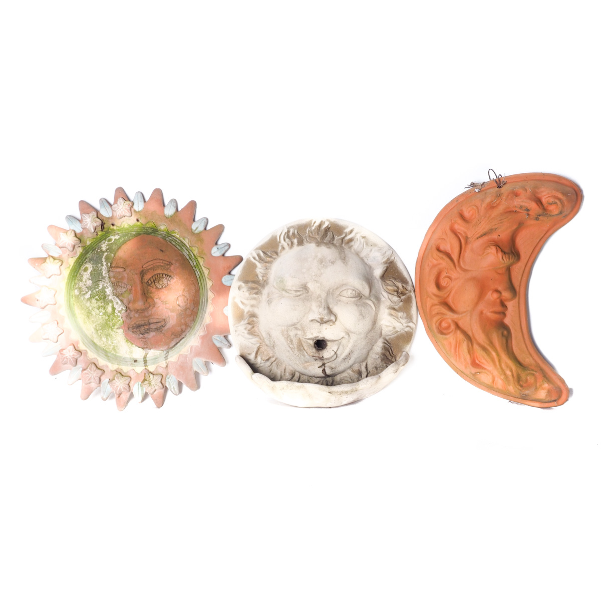 Decorative Terracotta Hanging Sun and Moon