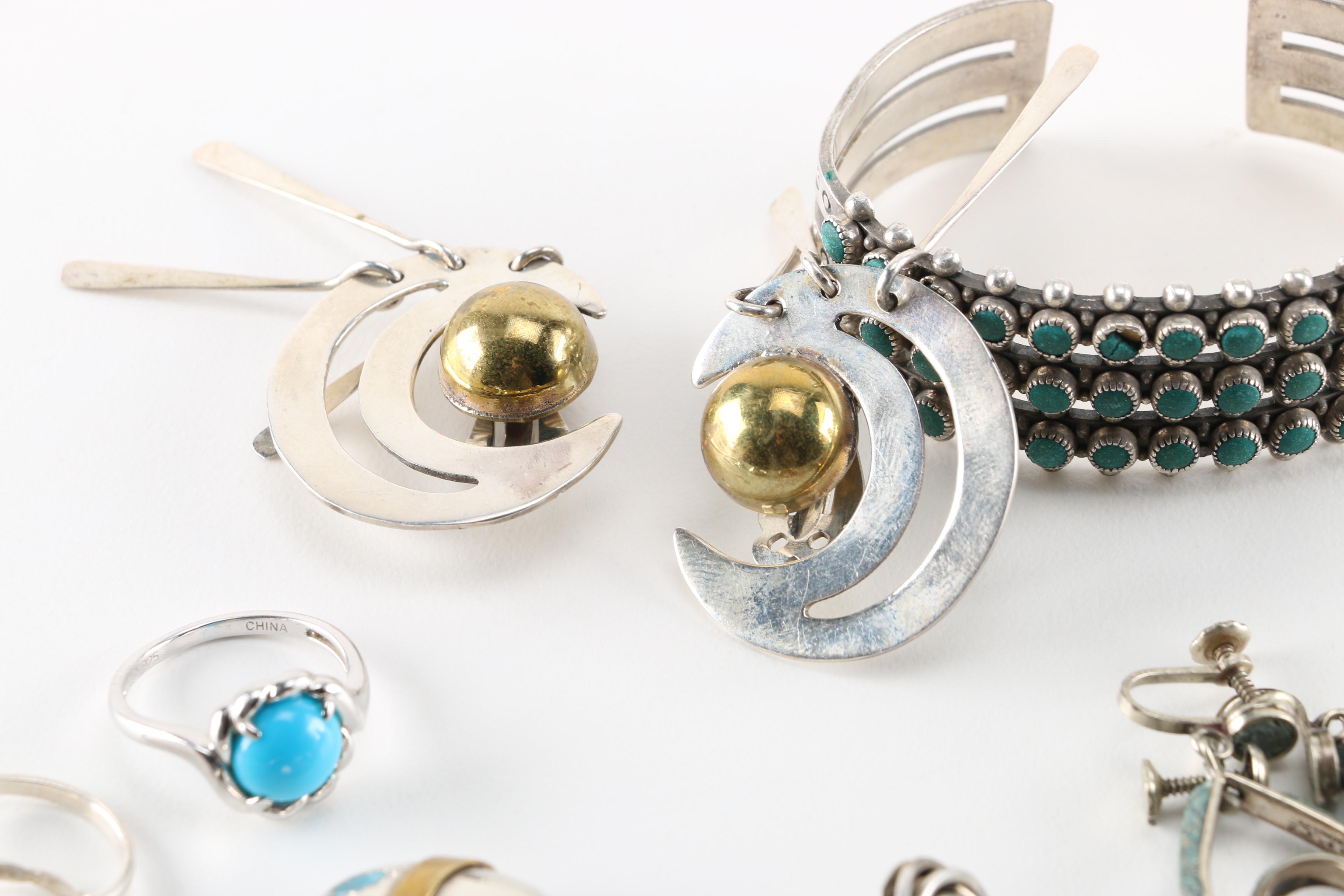 Group of Sterling Silver and Silver Tone Jewelry