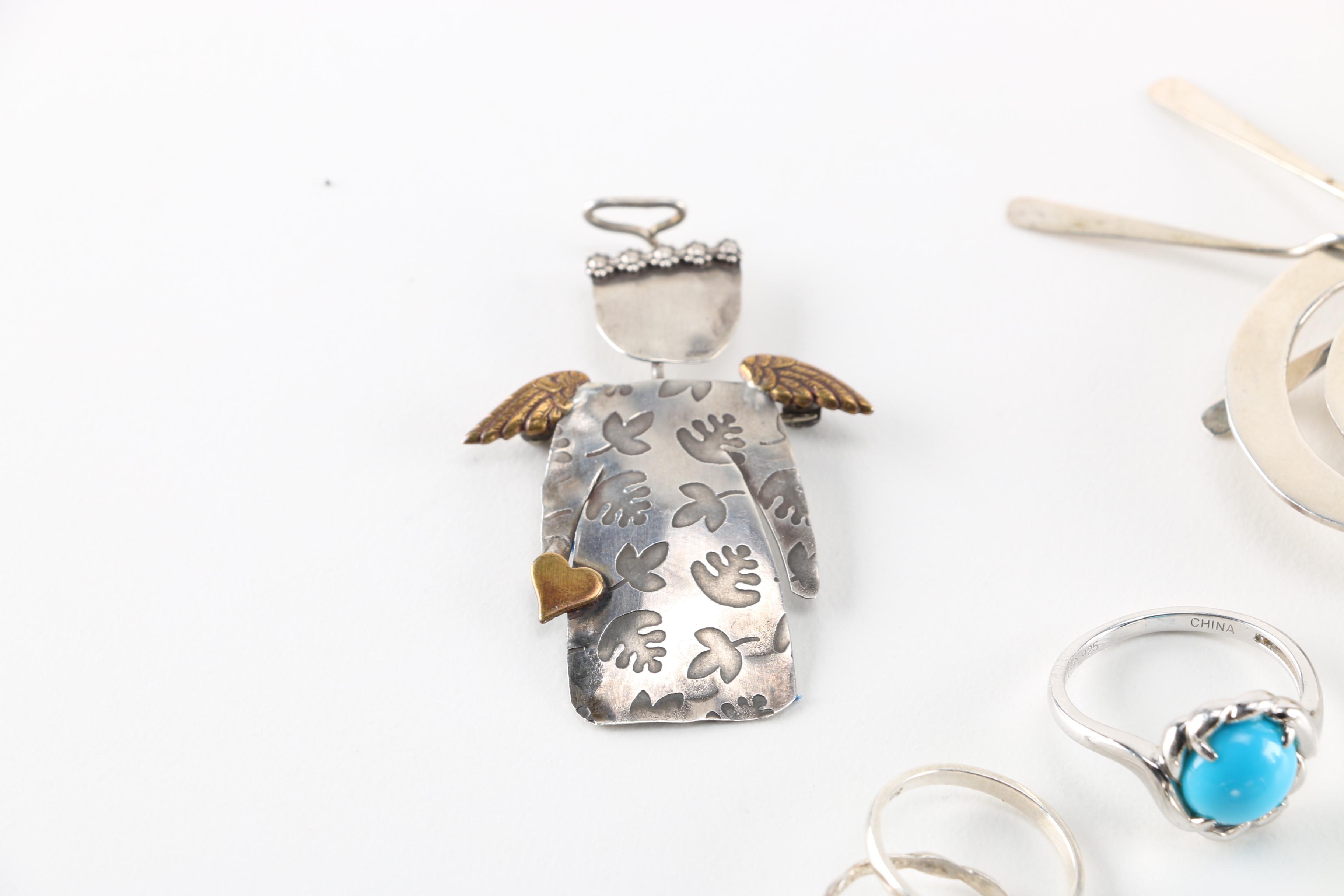 Group of Sterling Silver and Silver Tone Jewelry