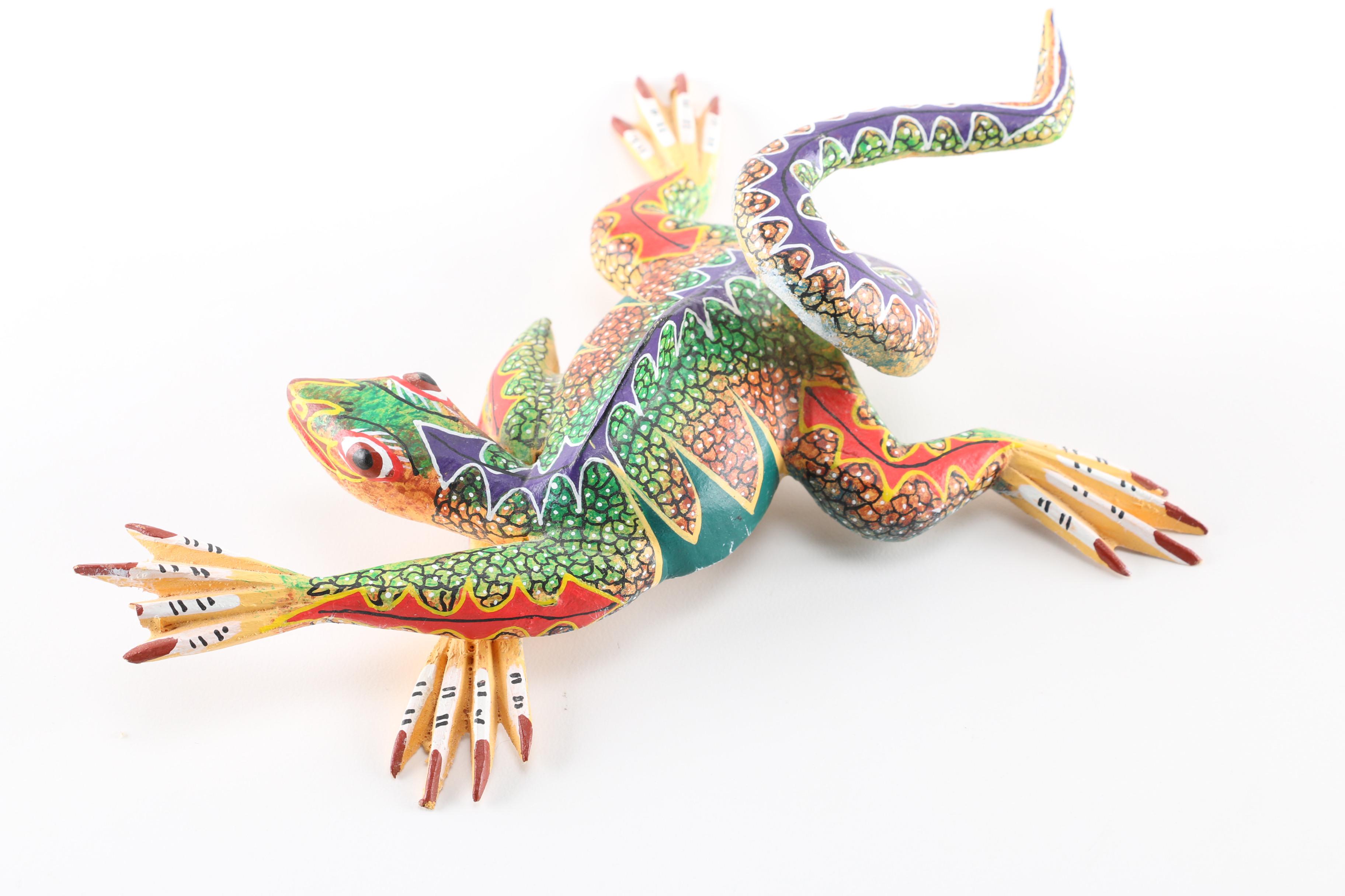 Three Oaxacan Folk Art Animals Wood Carvings