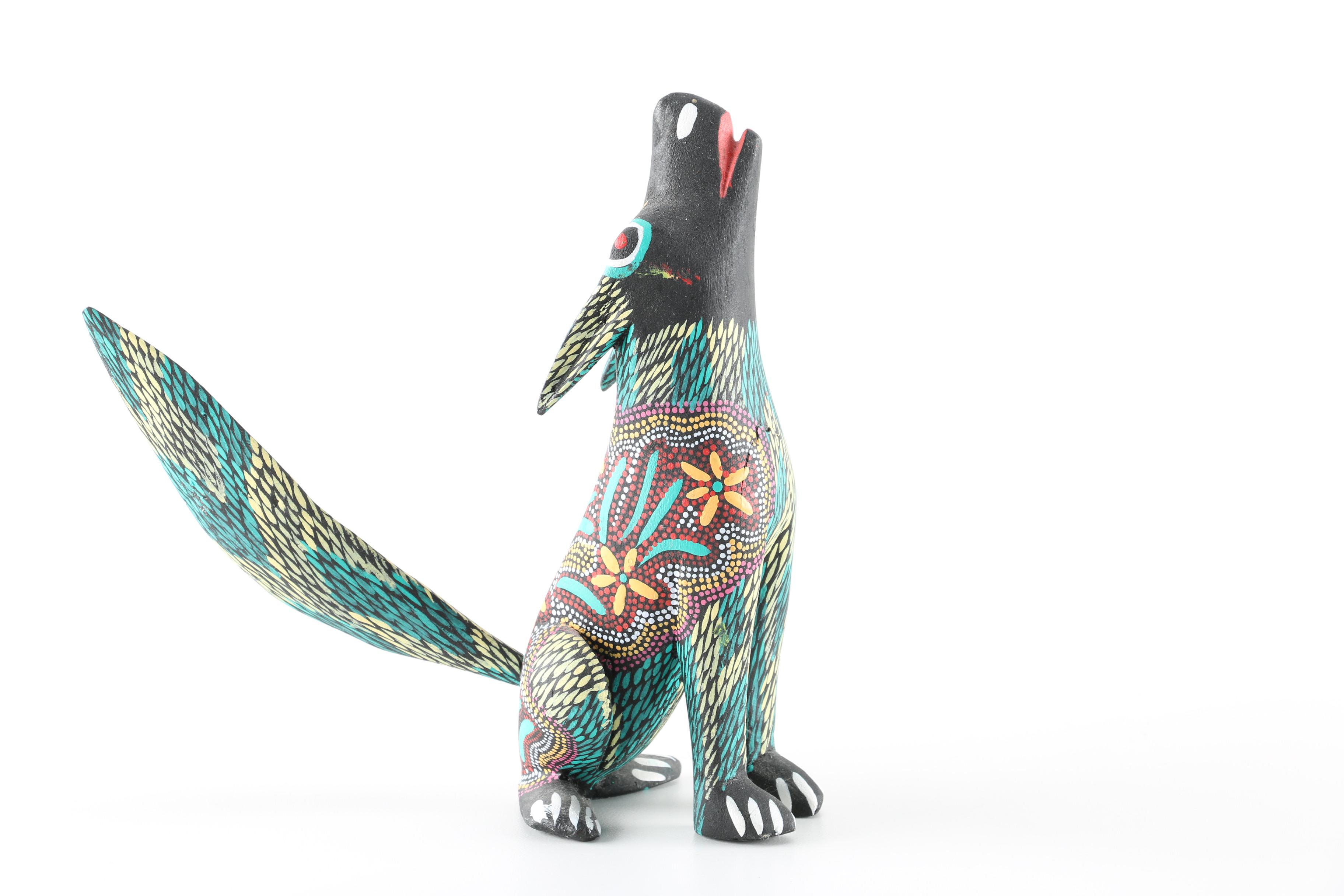 Three Oaxacan Folk Art Animals Wood Carvings