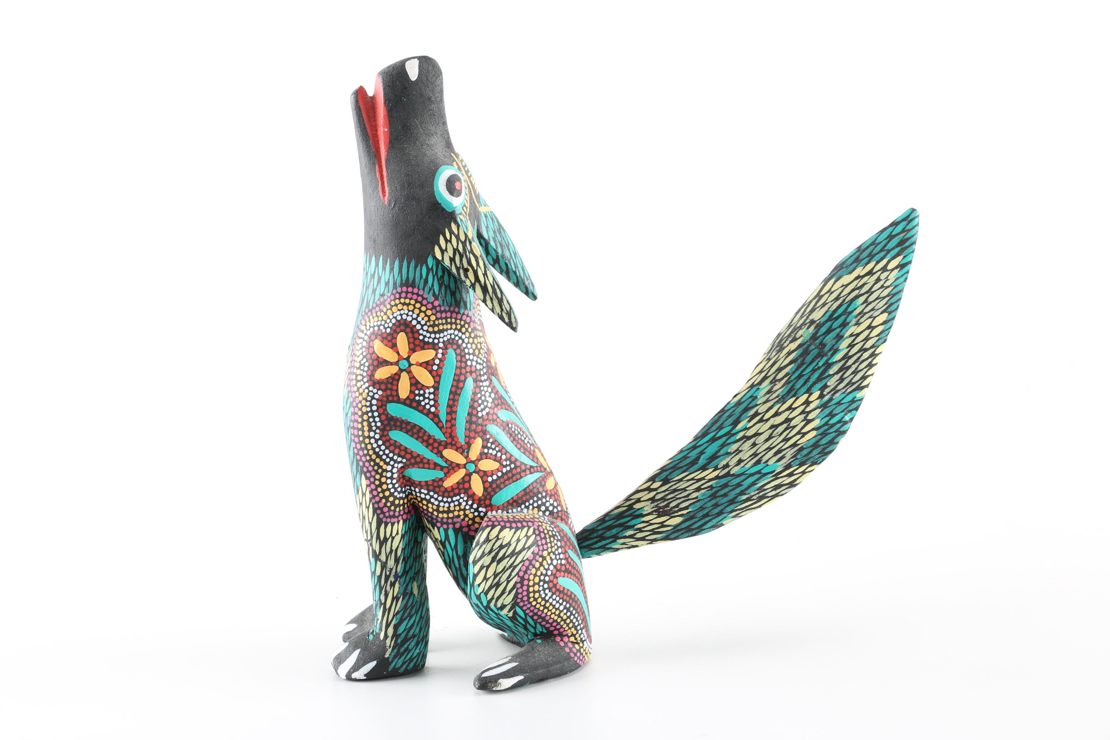 Three Oaxacan Folk Art Animals Wood Carvings