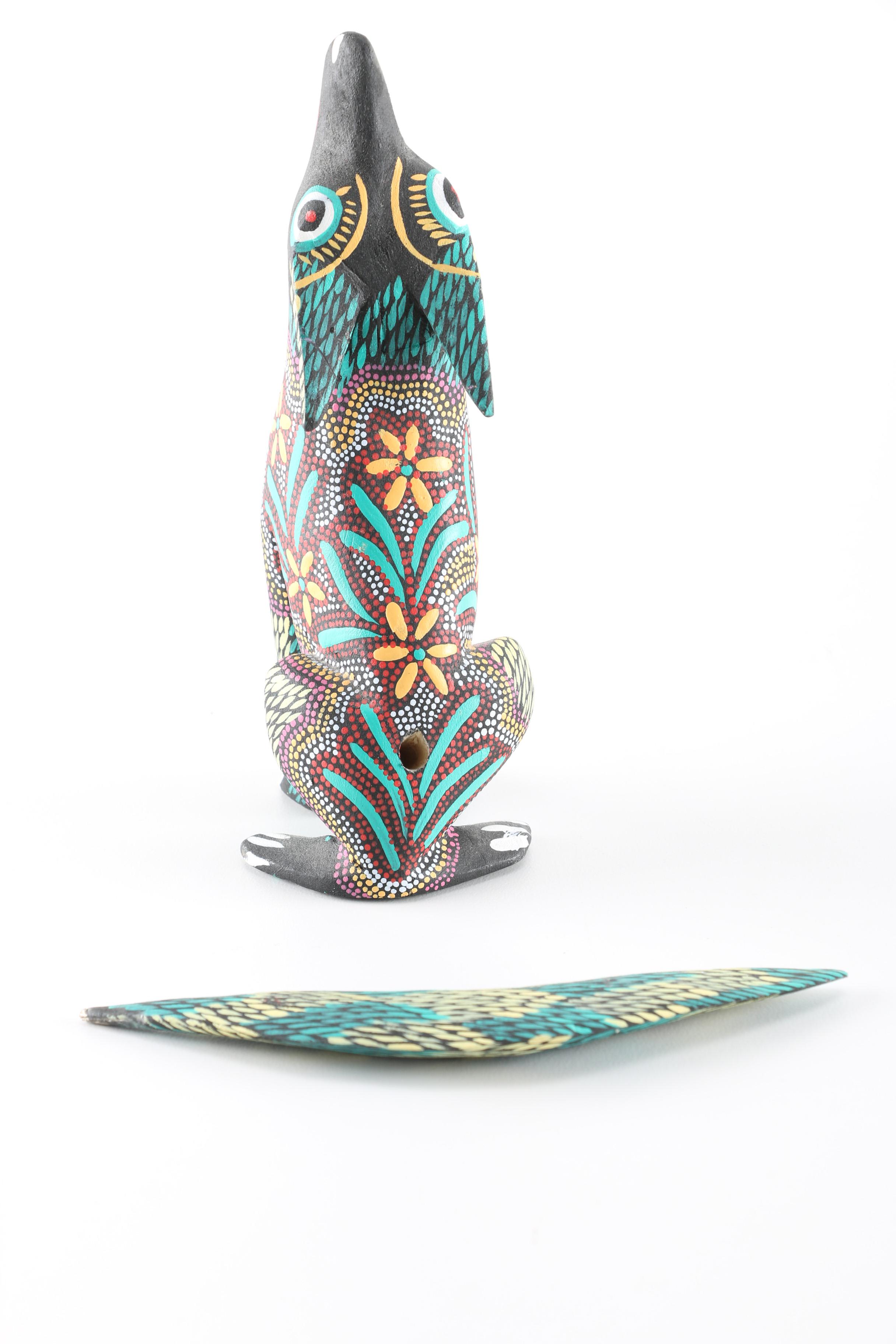 Three Oaxacan Folk Art Animals Wood Carvings