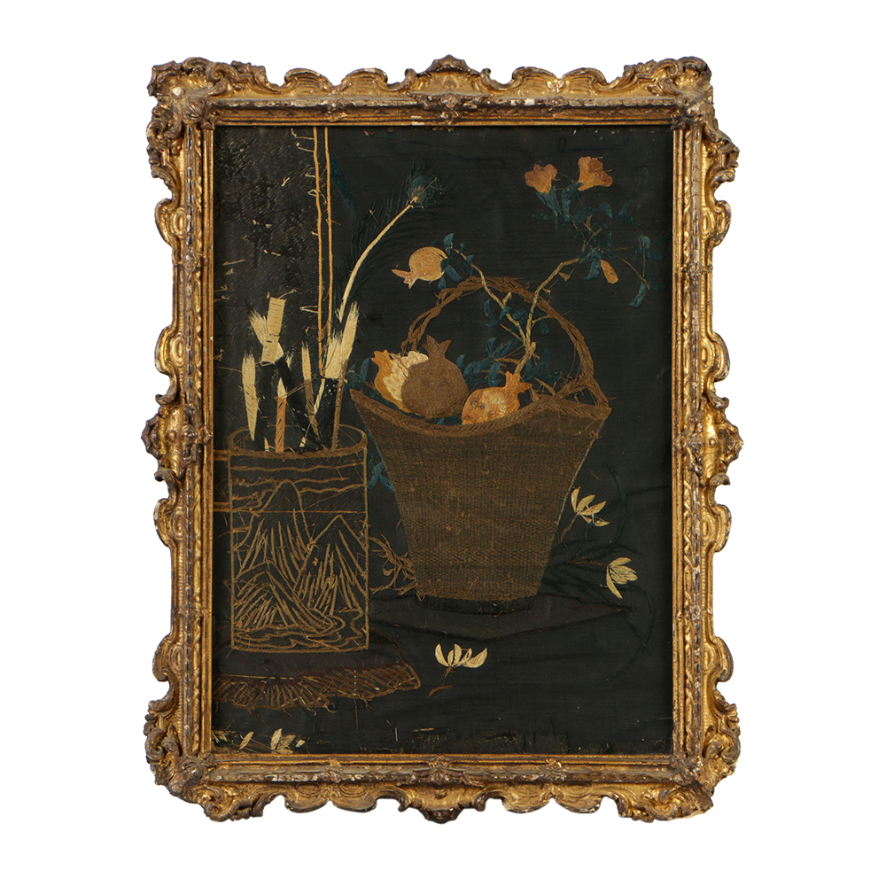 Early 19th Century Chinese Embroidery Textile Still Life