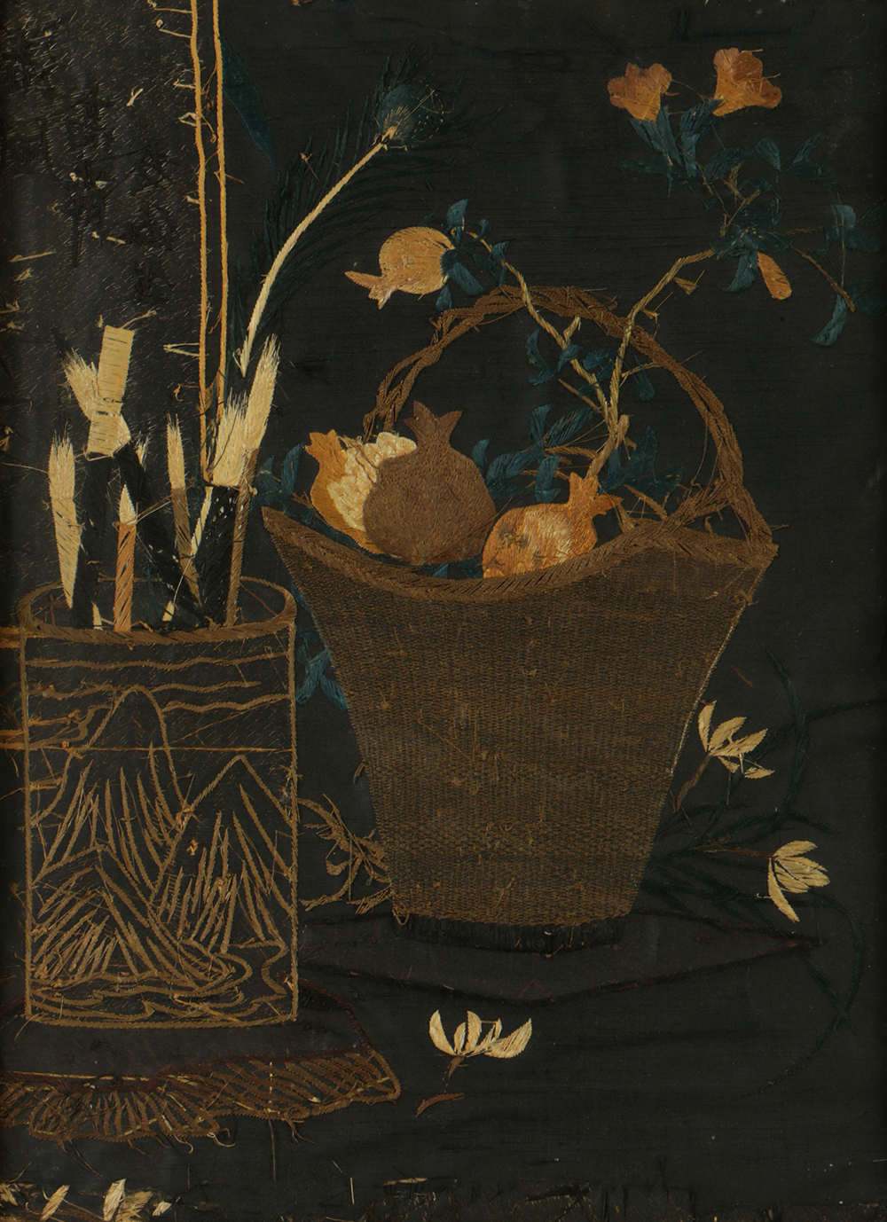 Early 19th Century Chinese Embroidery Textile Still Life